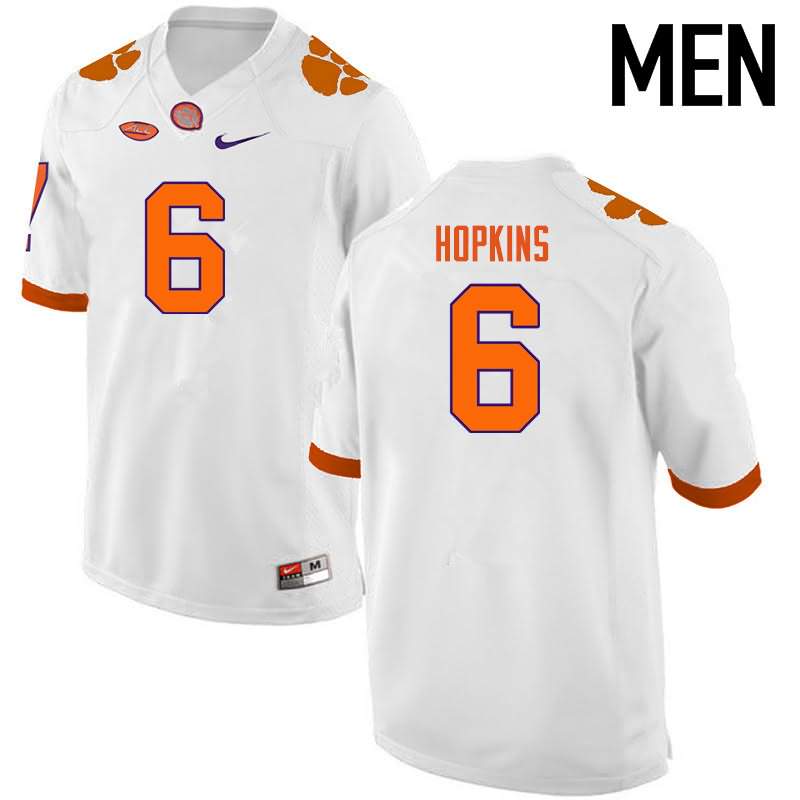 Men's Clemson Tigers DeAndre Hopkins #6 Colloge White NCAA Game Football Jersey Outlet CJW74N4D