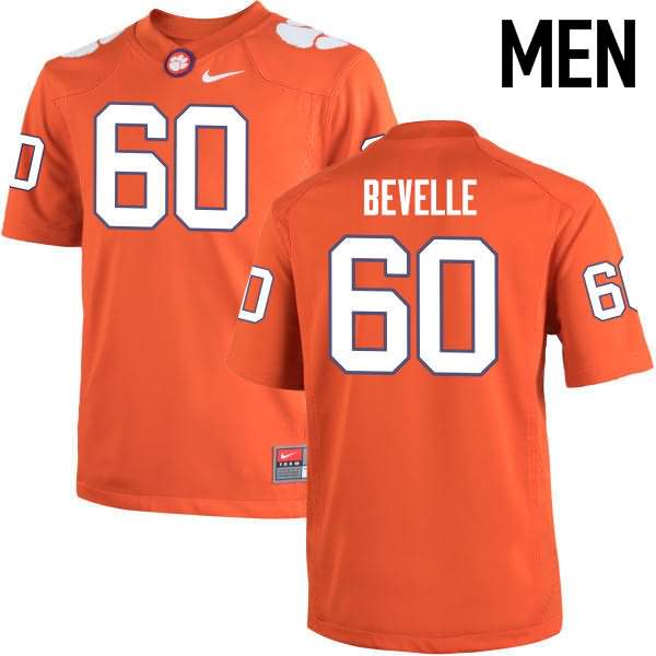 Men's Clemson Tigers Kelby Bevelle #60 Colloge Orange NCAA Game Football Jersey Anti-slip DJC27N1D