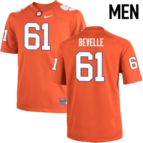 Men's Clemson Tigers Kaleb Bevelle #61 Colloge Orange NCAA Game Football Jersey New Release VYQ33N8Z