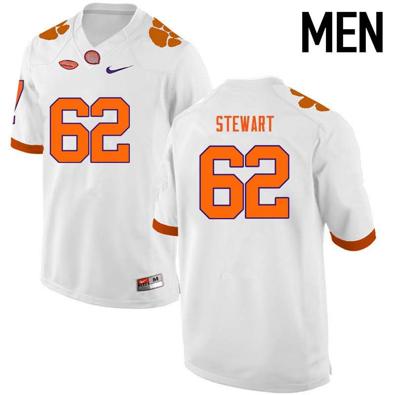 Men's Clemson Tigers Cade Stewart #62 Colloge White NCAA Game Football Jersey May FOF80N5A
