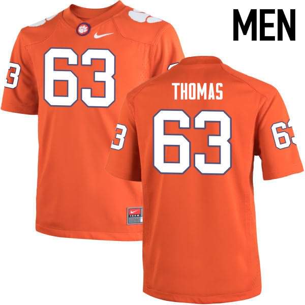 Men's Clemson Tigers Brandon Thomas #63 Colloge Orange NCAA Game Football Jersey Winter KUN00N3F