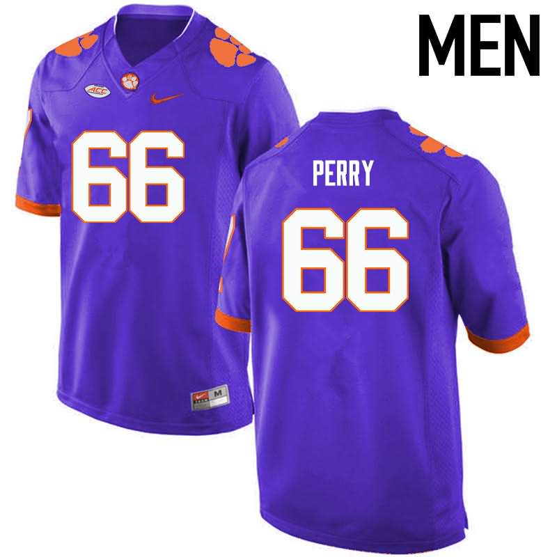 Men's Clemson Tigers William Perry #66 Colloge Purple NCAA Game Football Jersey Designated ETX14N3K