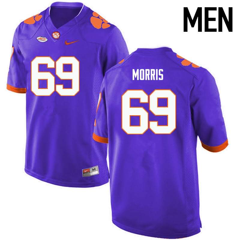 Men's Clemson Tigers Maverick Morris #69 Colloge Purple NCAA Game Football Jersey April DKJ20N6A