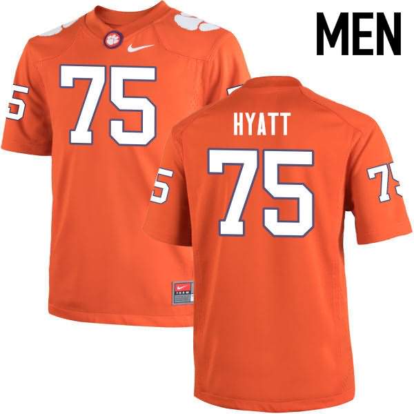 Men's Clemson Tigers Mitch Hyatt #75 Colloge Orange NCAA Game Football Jersey Supply QTP58N6V