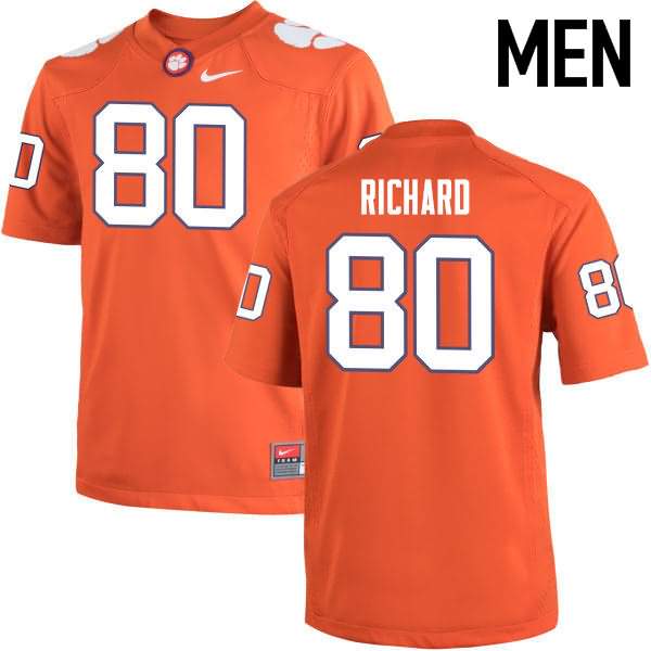 Men's Clemson Tigers Milan Richard #80 Colloge Orange NCAA Game Football Jersey Season FNQ07N2Q