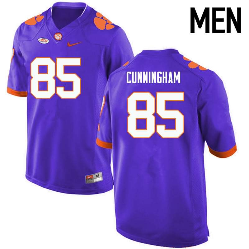 Men's Clemson Tigers Bennie Cunningham #85 Colloge Purple NCAA Game Football Jersey Supply JOF62N7R