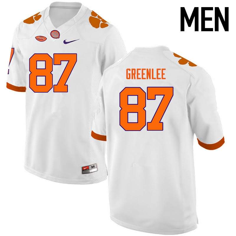 Men's Clemson Tigers D.J. Greenlee #87 Colloge White NCAA Elite Football Jersey Limited QND20N2A