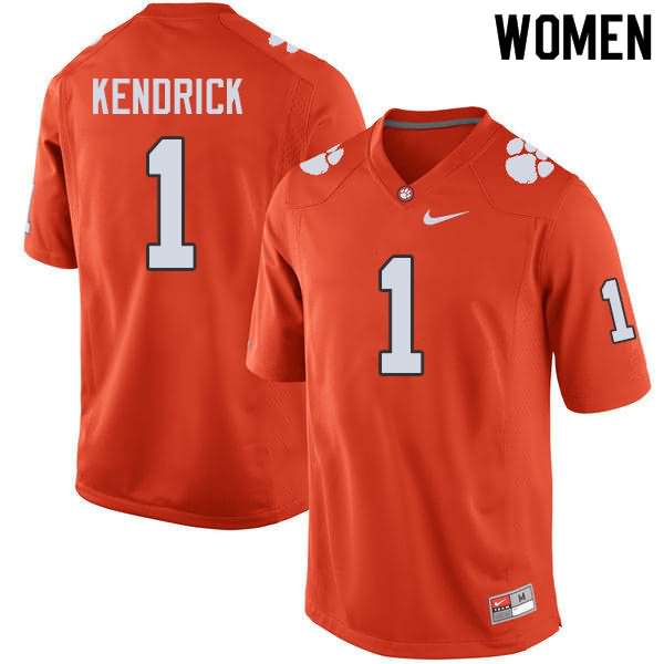 Women's Clemson Tigers Derion Kendrick #1 Colloge Orange NCAA Elite Football Jersey New EZB51N5D