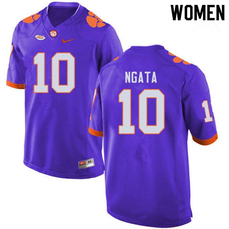 Women's Clemson Tigers Joseph Ngata #10 Colloge Purple NCAA Elite Football Jersey ventilation DMM65N4Q