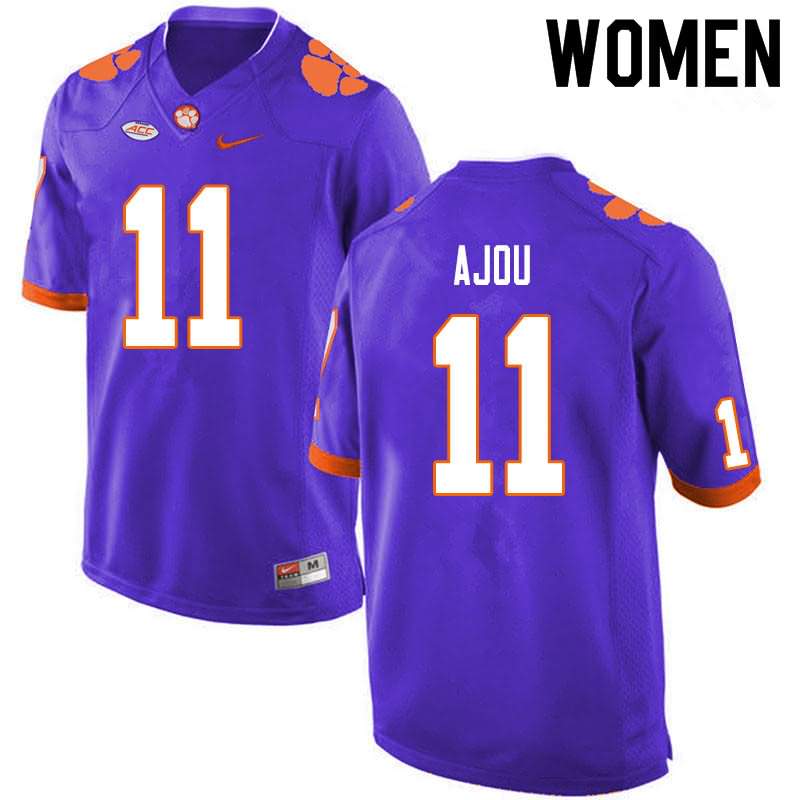 Women's Clemson Tigers Ajou Ajou #11 Colloge Purple NCAA Game Football Jersey Check Out BNS68N8S