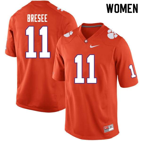 Women's Clemson Tigers Bryan Bresee #11 Colloge Orange NCAA Elite Football Jersey Limited XIX62N1L