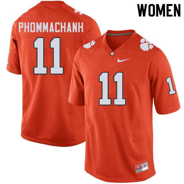 Women's Clemson Tigers Taisun Phommachanh #11 Colloge Orange NCAA Elite Football Jersey Supply ESC58N4W