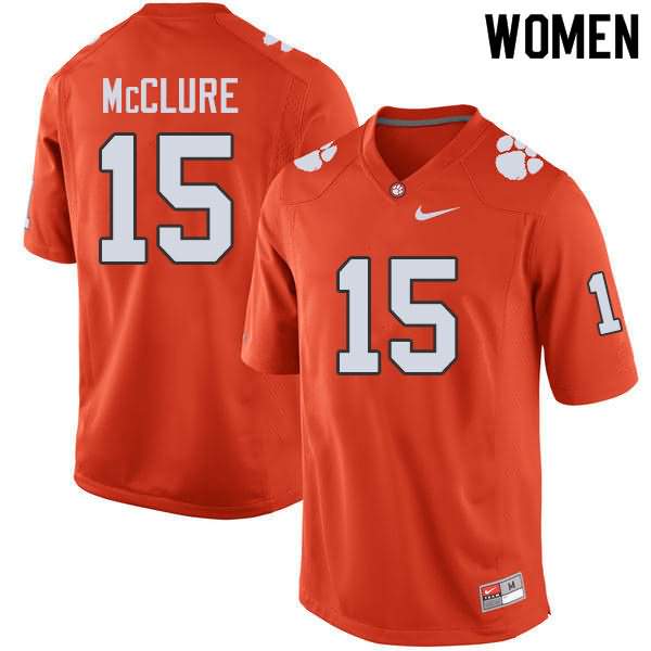 Women's Clemson Tigers Patrick McClure #15 Colloge Orange NCAA Elite Football Jersey Wholesale CKD25N0H