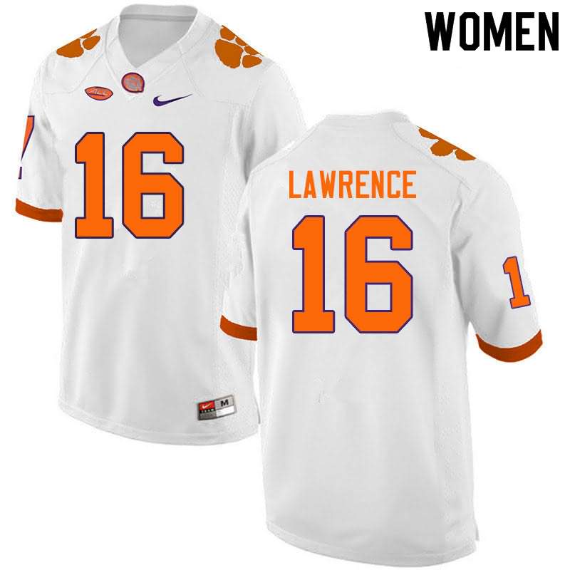 Women's Clemson Tigers Trevor Lawrence #16 Colloge White NCAA Game Football Jersey ventilation EAM75N5Q
