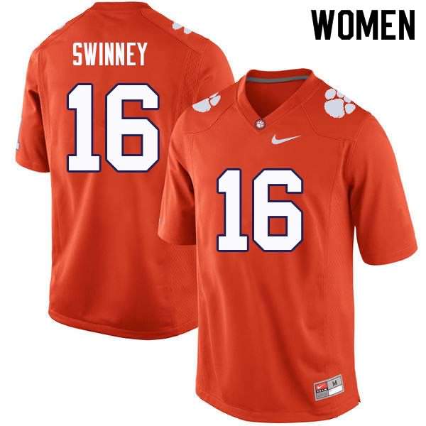 Women's Clemson Tigers Will Swinney #16 Colloge Orange NCAA Game Football Jersey Increasing DLA45N3T