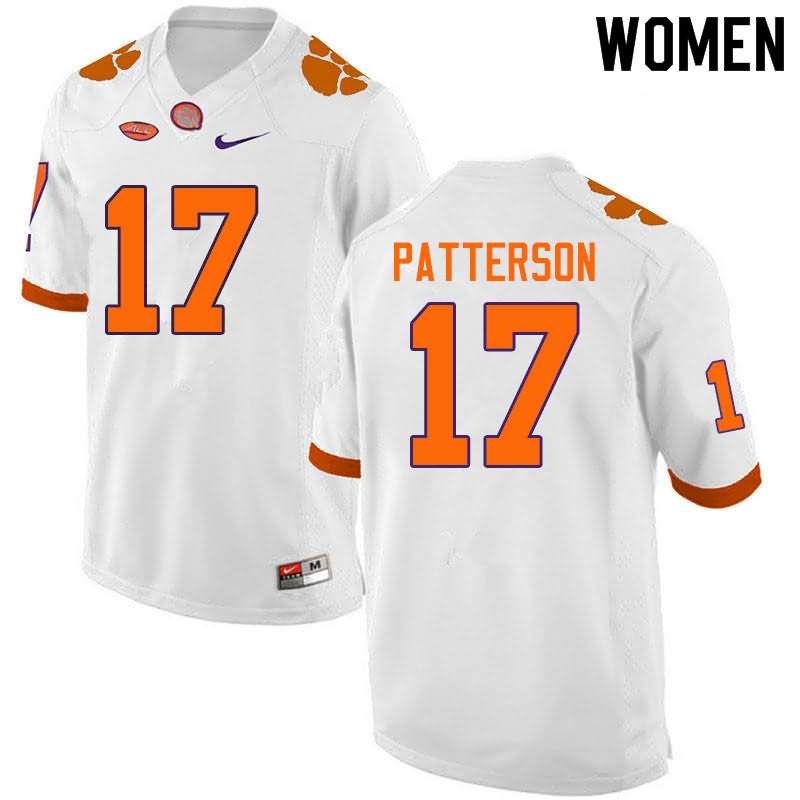 Women's Clemson Tigers Kane Patterson #17 Colloge White NCAA Game Football Jersey Authentic OCC82N0U