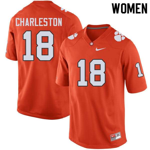 Women's Clemson Tigers Joseph Charleston #18 Colloge Orange NCAA Game Football Jersey September ZDN77N5Z
