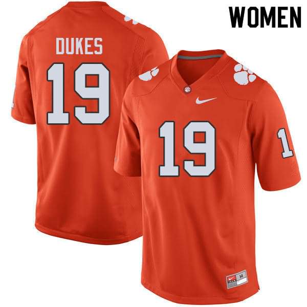Women's Clemson Tigers Michel Dukes #19 Colloge Orange NCAA Game Football Jersey Outlet MCB73N8G
