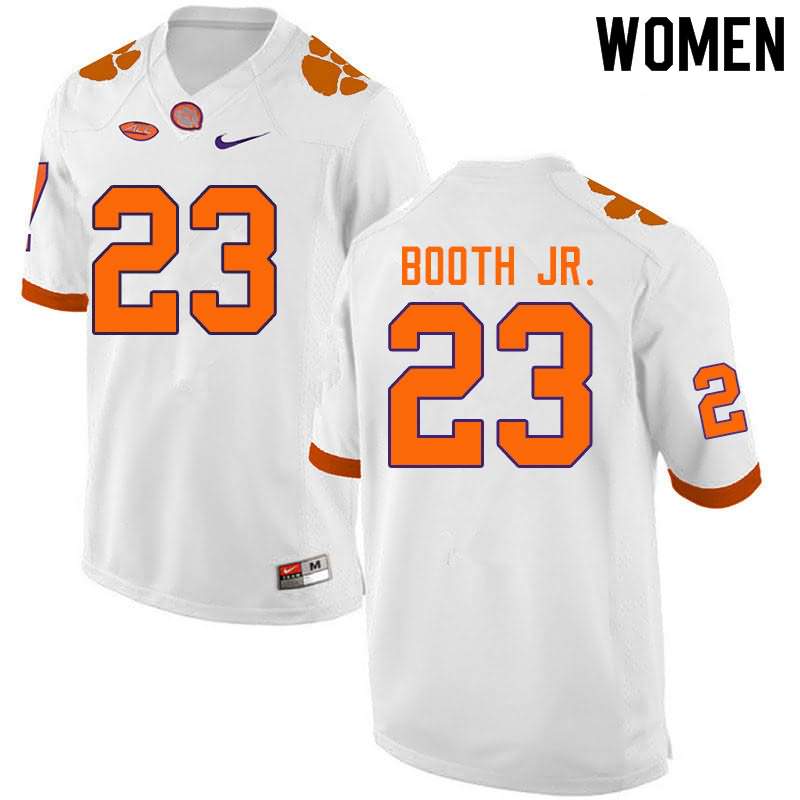 Women's Clemson Tigers Andrew Booth Jr. #23 Colloge White NCAA Elite Football Jersey Trade ULO23N1I