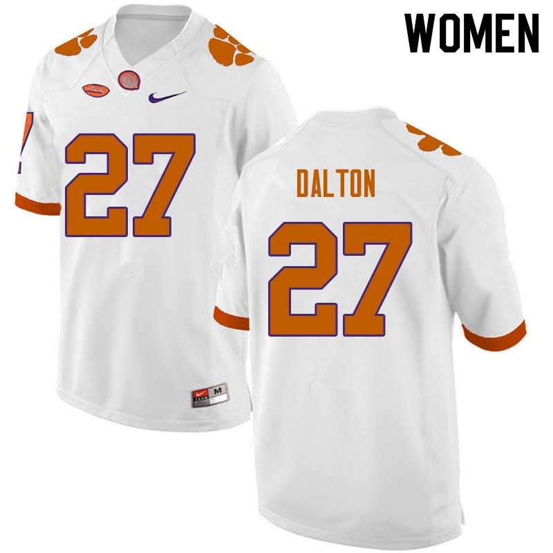 Women's Clemson Tigers Alex Dalton #27 Colloge White NCAA Elite Football Jersey Increasing YHW55N7Z
