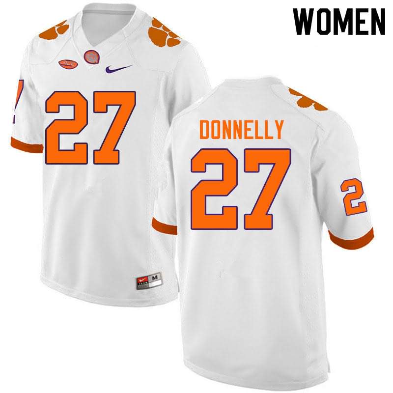 Women's Clemson Tigers Carson Donnelly #27 Colloge White NCAA Game Football Jersey Version VCI35N7K