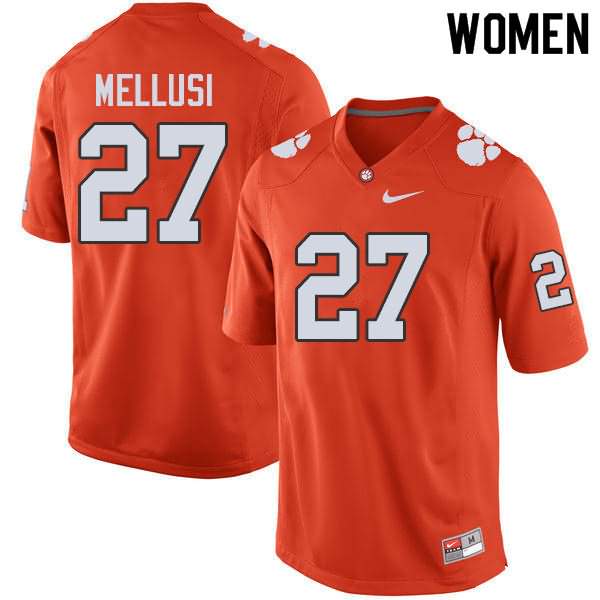 Women's Clemson Tigers Chez Mellusi #27 Colloge Orange NCAA Game Football Jersey Comfortable HVB52N2C