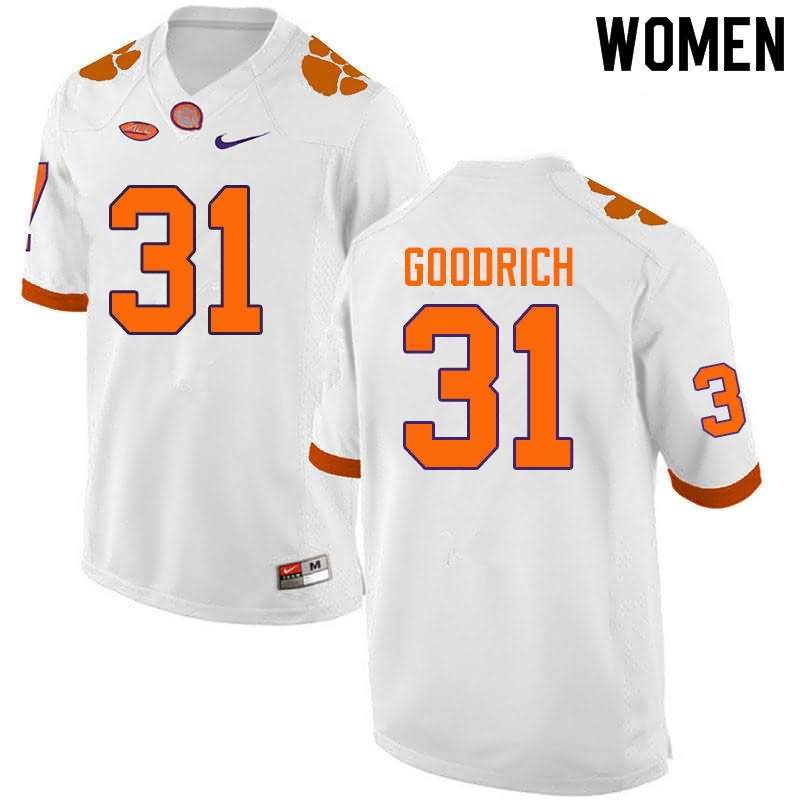 Women's Clemson Tigers Mario Goodrich #31 Colloge White NCAA Game Football Jersey Colors XWJ62N7J