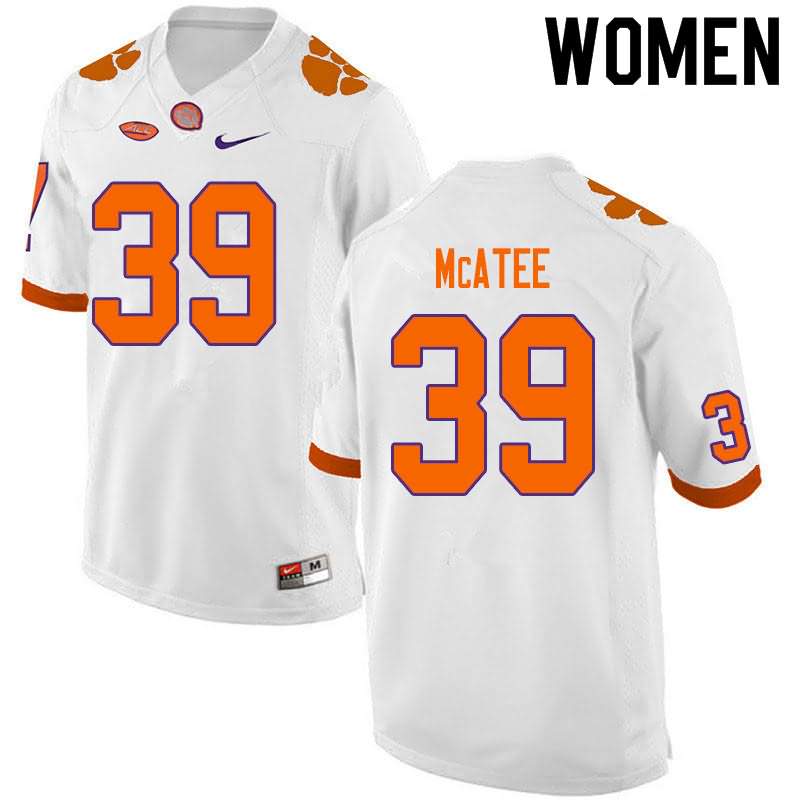 Women's Clemson Tigers Bubba McAtee #39 Colloge White NCAA Game Football Jersey Special WBW10N6N