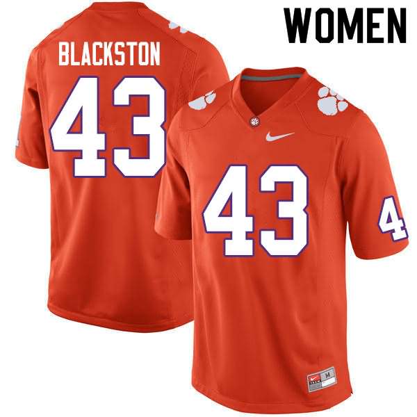 Women's Clemson Tigers Will Blackston #43 Colloge Orange NCAA Game Football Jersey Wholesale GII25N6T