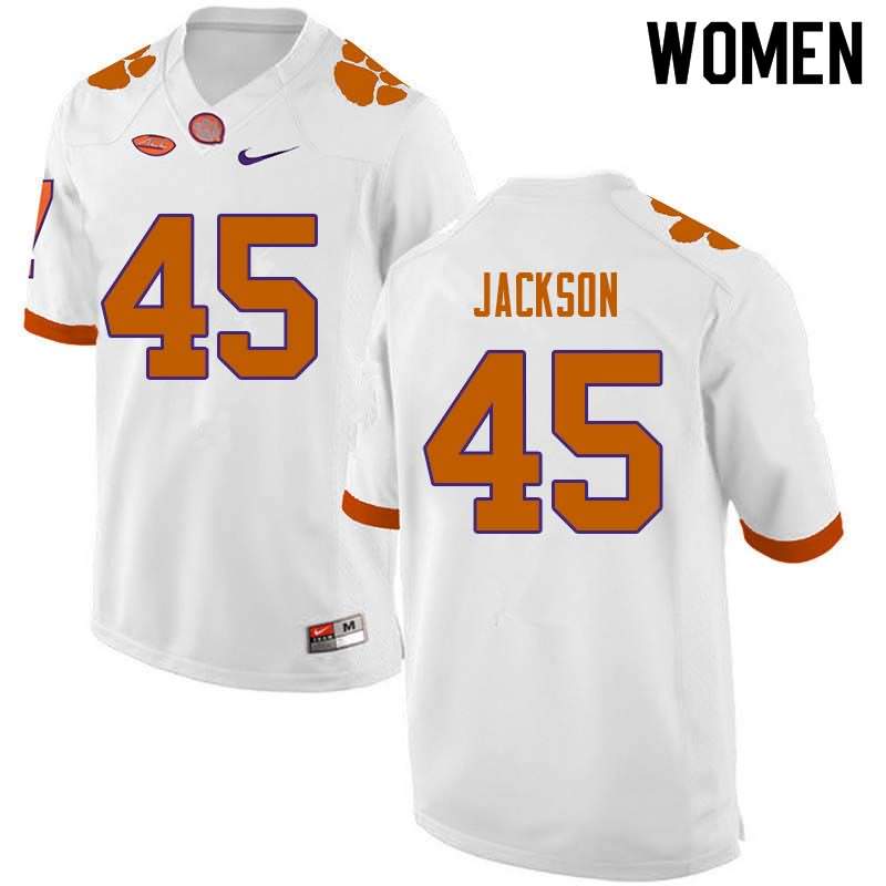 Women's Clemson Tigers Josh Jackson #45 Colloge White NCAA Game Football Jersey Lifestyle TWI50N0K