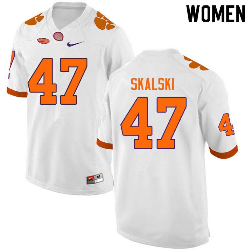 Women's Clemson Tigers James Skalski #47 Colloge White NCAA Game Football Jersey Anti-slip FSP42N2B