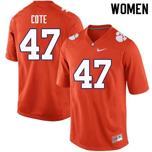 Women's Clemson Tigers Peter Cote #47 Colloge Orange NCAA Elite Football Jersey May YIX35N1T