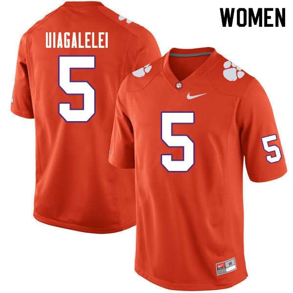 Women's Clemson Tigers D.J. Uiagalelei #5 Colloge Orange NCAA Game Football Jersey May OZM88N4H
