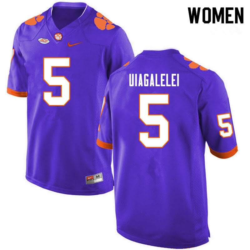 Women's Clemson Tigers D.J. Uiagalelei #5 Colloge Purple NCAA Game Football Jersey Style WHO57N0L