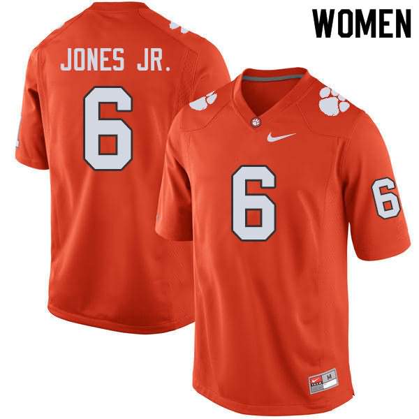 Women's Clemson Tigers Mike Jones Jr. #6 Colloge Orange NCAA Game Football Jersey Hot Sale LCG57N6N