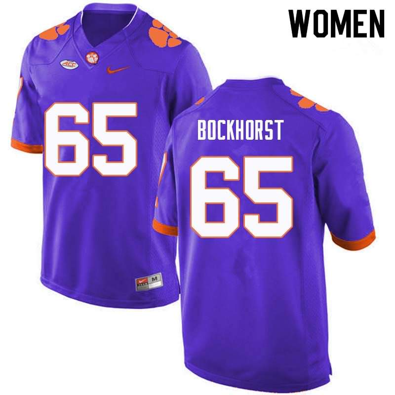 Women's Clemson Tigers Matt Bockhorst #65 Colloge Purple NCAA Game Football Jersey October UAK76N6Z
