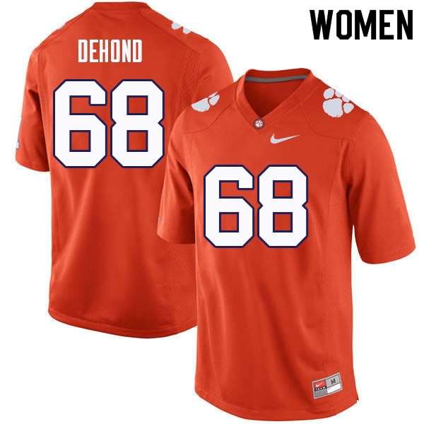 Women's Clemson Tigers Noah DeHond #68 Colloge Orange NCAA Game Football Jersey Spring YEL14N4Z