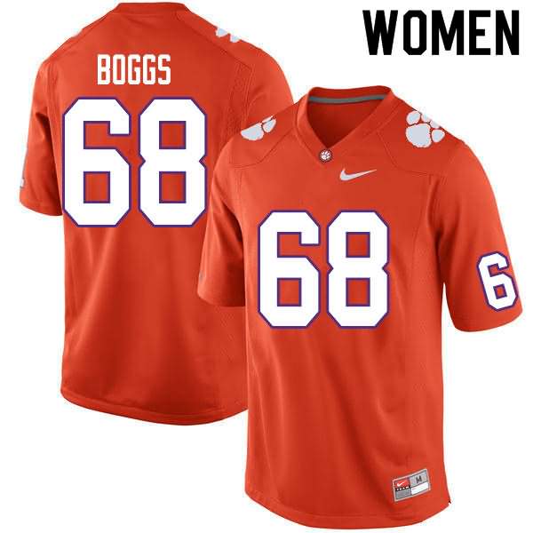 Women's Clemson Tigers Will Boggs #68 Colloge Orange NCAA Game Football Jersey Jogging DPR41N2B