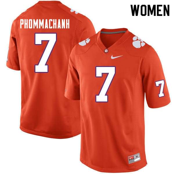Women's Clemson Tigers Taisun Phommachanh #7 Colloge Orange NCAA Elite Football Jersey Cheap JWG33N8Q