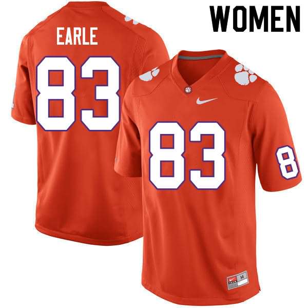 Women's Clemson Tigers Hampton Earle #83 Colloge Orange NCAA Game Football Jersey Fashion SEW16N8T