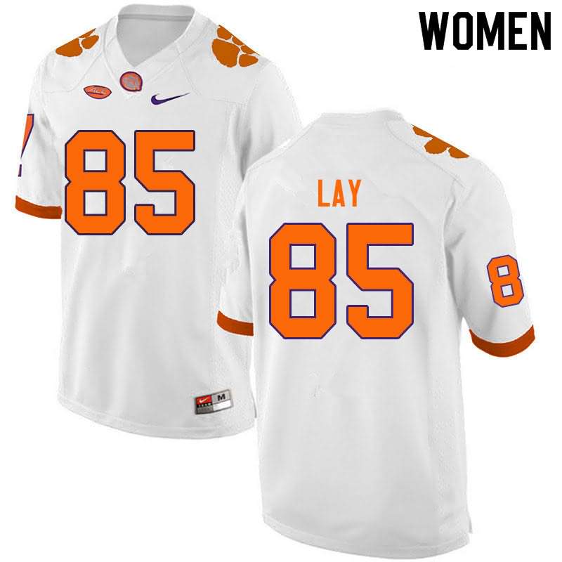 Women's Clemson Tigers Jaelyn Lay #85 Colloge White NCAA Game Football Jersey November VXU72N7X