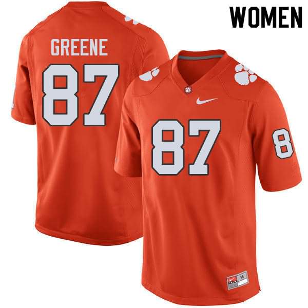 Women's Clemson Tigers Hamp Greene #87 Colloge Orange NCAA Game Football Jersey For Fans CWP77N7N
