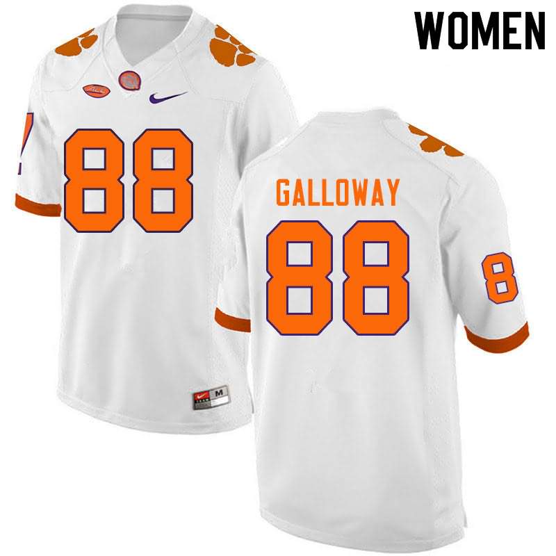 Women's Clemson Tigers Braden Galloway #88 Colloge White NCAA Elite Football Jersey Restock KXE21N5U