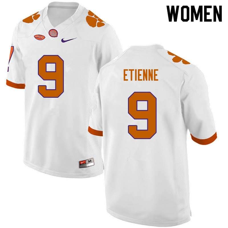 Women's Clemson Tigers Travis Etienne #9 Colloge White NCAA Elite Football Jersey On Sale JSM74N2B