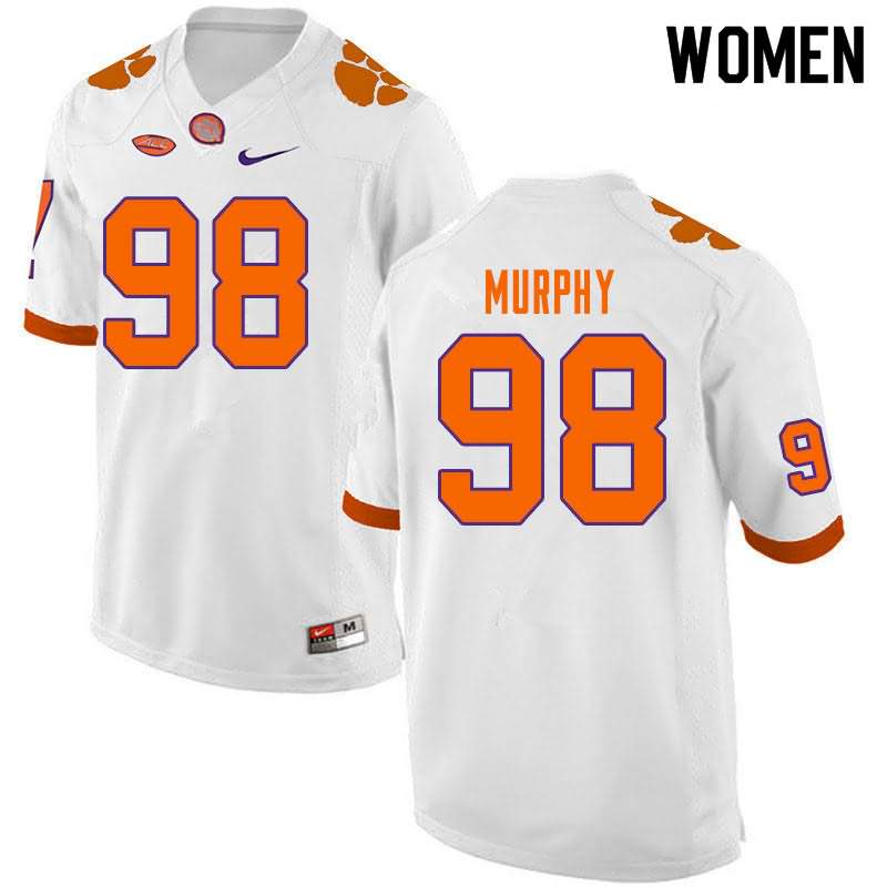 Women's Clemson Tigers Myles Murphy #98 Colloge White NCAA Elite Football Jersey Special SLT58N6O