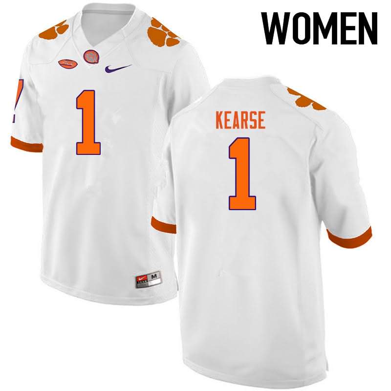 Women's Clemson Tigers Jayron Kearse #1 Colloge White NCAA Game Football Jersey December MNB00N0P