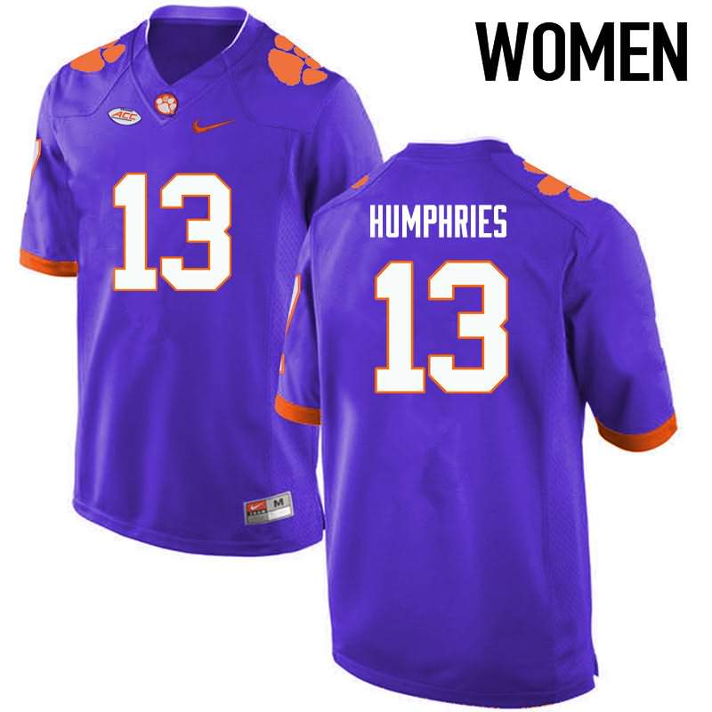 Women's Clemson Tigers Adam Humphries #13 Colloge Purple NCAA Elite Football Jersey September WNY50N4I