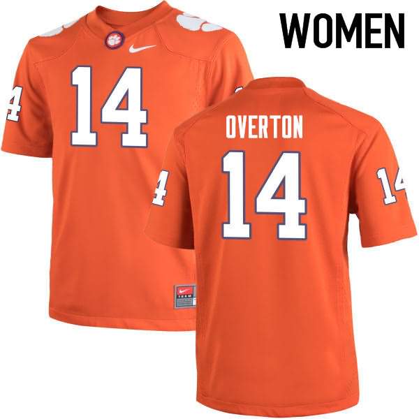 Women's Clemson Tigers Diondre Overton #14 Colloge Orange NCAA Game Football Jersey For Sale LZF48N2W