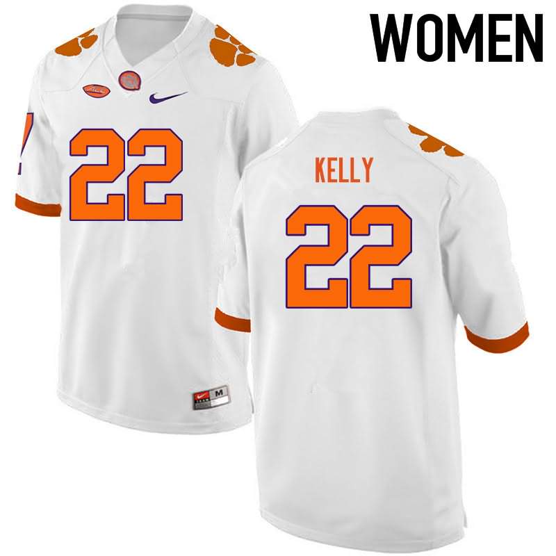 Women's Clemson Tigers Xavier Kelly #22 Colloge White NCAA Game Football Jersey Version DYU53N5Y