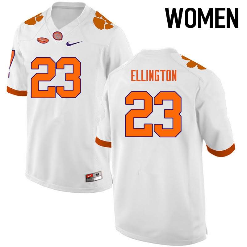 Women's Clemson Tigers Andre Ellington #23 Colloge White NCAA Elite Football Jersey December XIW31N8P